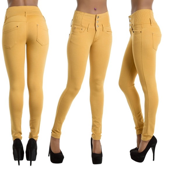 mustard yellow high waisted pants